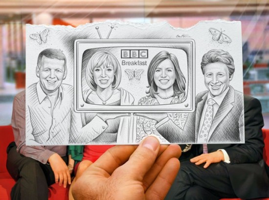 Pencil drawing inside photo Pencil drawing inside photo