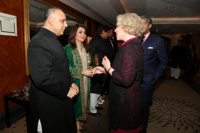 Syed Ibne Abbas, Pakistan High Commissioner to the UK receiving the guests at the Pakistan Day Reception in London on 23-3-201