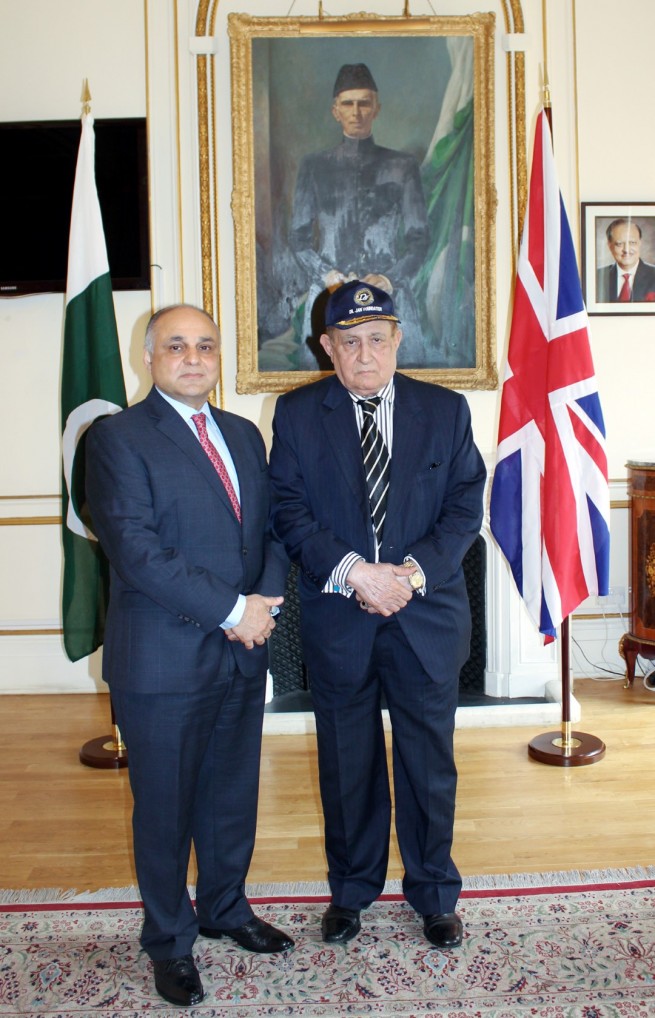 Syed Ibne Abbas, Pakistan High Commissioner to the UK with Dil Jan Khan, Chairman Dil Jan Foundation at Pakistan High Commission London on 21-4-2016