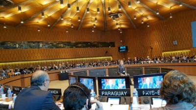 The Ambassador of Pakistan in France and the Permanent Delegate of Pakistan to UNESCO is addressing the 200th Session of the UNESCO Executive, in Paris, France, 10.10.2016