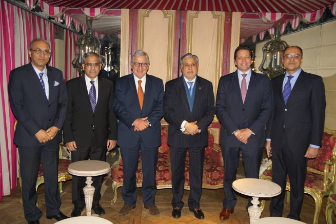 Senator Mohammad Ishaq Dar Federal Minister for Finance and Economic Affairs of Pakistan is meeting with Mr. Bernard Cambier, Head of Middle East Division of Renault the French Car manufacturing company, in Paris