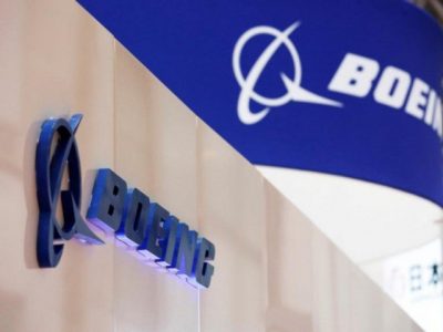 Boeing's logo is seen during Japan Aerospace 2016 air show in Tokyo, Japan, October 12, 2016. PHOTO: REUTERS