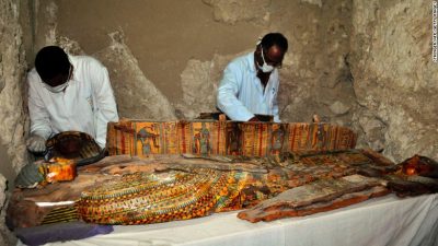 This coffin is among the treasures archaeologists found in 3,500-year-old tombs near Luxor, Egypt.