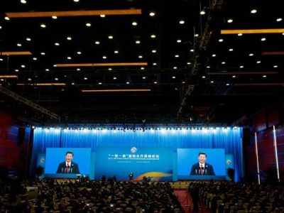 China's President Xi Jinping speaks at the opening ceremony of the Belt and Road Forum in Beijing on May 14, 2017