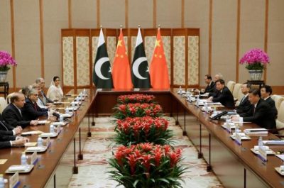 Pakistani Prime Minister Nawaz Sharif meets Chinese President Xi Jinping ahead of the Belt and Road Forum in Beijing, China May 13, 2017. REUTERS/Jason Lee