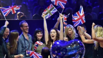 Lucie celebrated getting 12 points from Australia