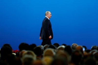 Russian President Vladimir Putin attends the opening ceremony of the Belt and Road Forum in Beijing, China, May 14, 2017. REUTERS/Thomas Peter