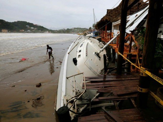 beach in Nicaragua Tropical Storm Nate, which has strengthened into a hurricane.