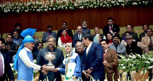 Due, to, efforts, of, the, civil,-military, leadership, it, is, now ,possible, to, hold, sports, events, peacefully, PM Abbasi
