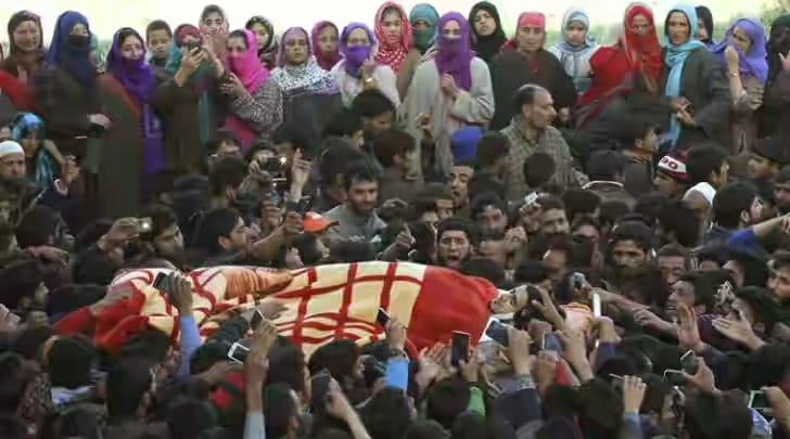 Indian troops continue state terrorism in occupied Kashmir, martyred a three feet tall Kashmiri Noor Mohammad Trantray in Pulwama, body recovered from the debris of a house