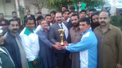 Grand Master Shihan Raja Khalid Disseminating the Prizes to the Winners and Organizers, Rawalpindi District Boxing championship