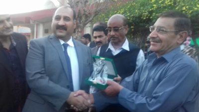 Grand Master Shihan Raja Khalid Disseminating the Prizes to the Winners and Organizers, Rawalpindi District Boxing championship