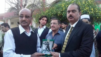 Grand Master Shihan Raja Khalid Disseminating the Prizes to the Winners and Organizers, Rawalpindi District Boxing championship