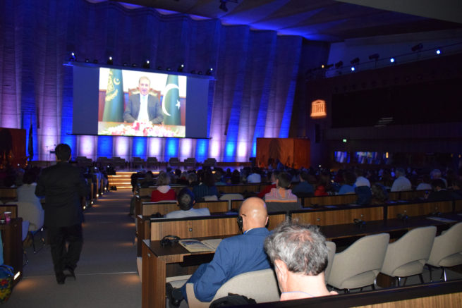 The Foreign Minister of Pakistan Shah Mehmood Qureshi addressed the inaugural session of first ever International Conference held at UNESCO Headquarters in Paris yesterday (26.10.2018)